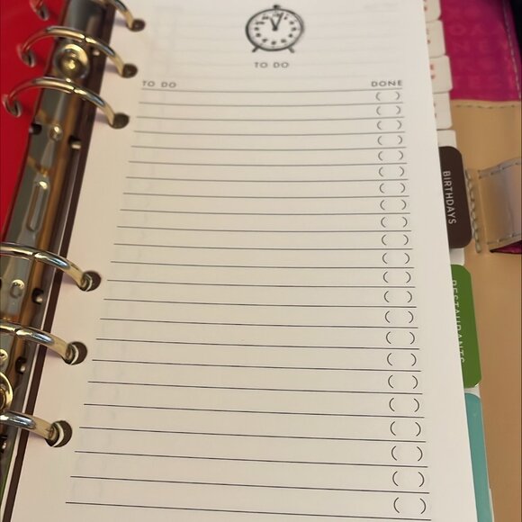 Kate Spade New York 6-Ring Zip Planner Binder – Hot Pink Interior w/Inserts - Picture 12 of 14